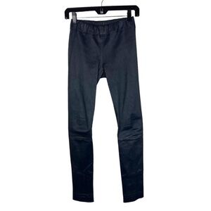The Row Navy 100% Lamb Leather Moto Legging Size XS Pant Skinny Pull On Womens